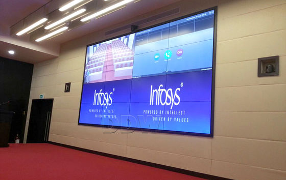 55 इंच घुमावदार वीडियो दीवार एलजी 1920x1080 उच्च रिज़ॉल्यूशन 3.5 मिमी सीमलेस बेजल टीवी 500nits DDW-LW550HN11