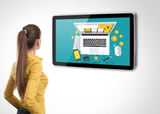 इंडोर वॉल माउंटेड विज्ञापन प्रदर्शन 32 इंच 3 जी 4 जी वाईफाई एमपी 3 प्लेयर विज्ञापन