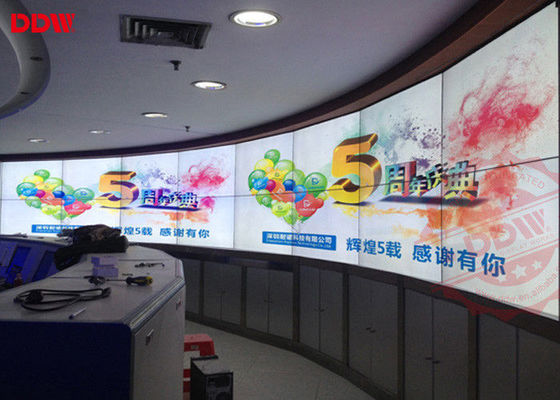 वॉल माउंटेड कर्व्ड वीडियो वॉल अल्ट्रा नैरो बेजल LG स्क्रीन RS232 कंट्रोल