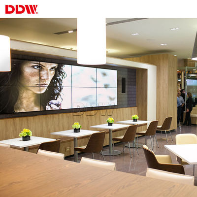 निर्बाध वीडियो वॉल एलसीडी स्क्रीन 55 इंच 3.5 मिमी डीपी लूप आउट 2 एचडीएमआई में